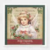 Vintage Christmas Napkins Angel Dinner Accent Set Servet (Voorkant)