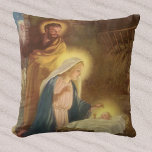 Vintage Christmas Nativity, Mary Joseph Baby Jesus Kussen<br><div class="desc">Vintage illustration religious Christmas holiday image featuring a classic nativity. A Christian religion family scene with Mary,  Joseph and the infant Jesus Christ in the Manger in Bethlehem. Artist: Hy Hintermeister.</div>