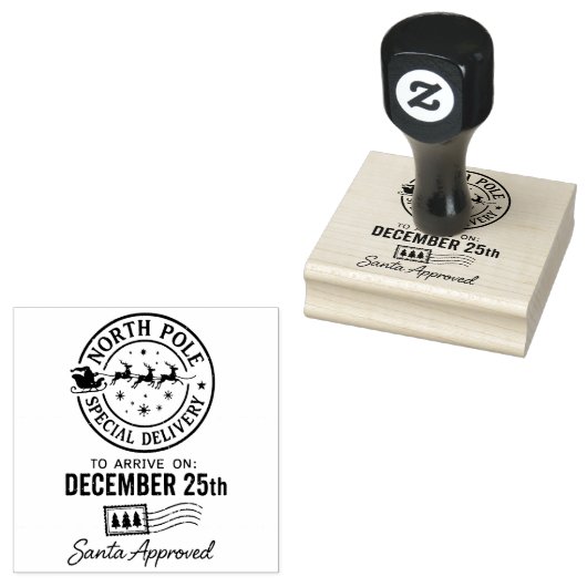 Vintage Christmas North-pole  Rubberstempel (Gestempeld)