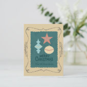 Vintage Christmas Ornaments Briefkaart (Staand voorkant)