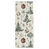 Vintage Christmas Ornaments on Cream Wijn Cadeautas (Achterkant)