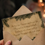 Vintage Christmas Paper - Greeting Card Feestdagen Kaart<br><div class="desc">Kerstkerstillustratie: kerstboomtakken en een kerstgedicht op een grijs oud papier.</div>