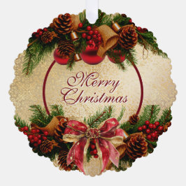 Vintage Christmas Paper Ornament Card  Kaart