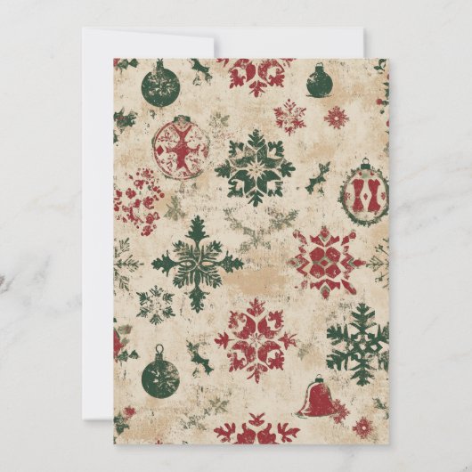 Vintage Christmas Party Invitation Kaart (Achterkant)