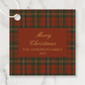 Vintage Christmas Party Plaid Classic Timeless Bedankjes Labels (Voorkant)
