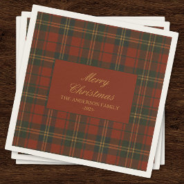 Vintage Christmas Party Plaid Classic Timeless Servet