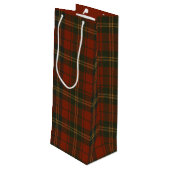 Vintage Christmas Party Plaid Classic Timeless Wijn Cadeautas (Achterkant Gekanteld)