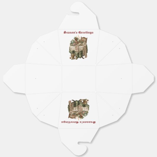 Vintage Christmas Party Tableware Collection Bedankdoosjes (Ongevouwen)