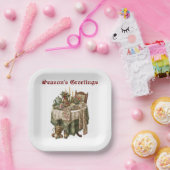 Vintage Christmas Party Tableware Collection Papieren Bordje (Feest)