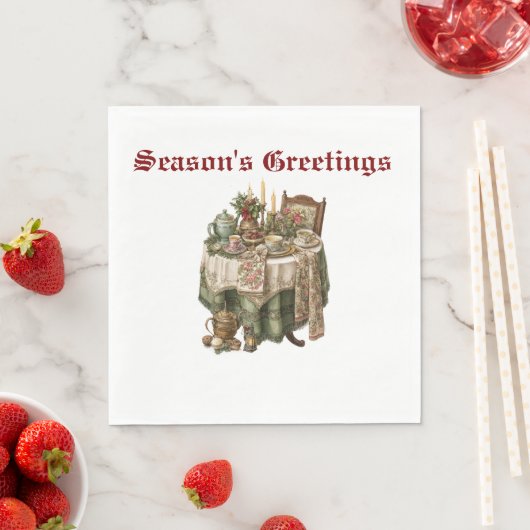 Vintage Christmas Party Tableware Collection Servet (Insitu)