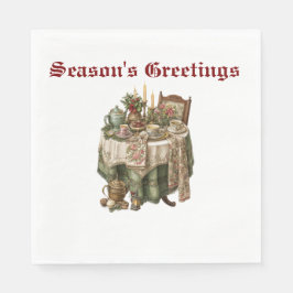 Vintage Christmas Party Tableware Collection Servet