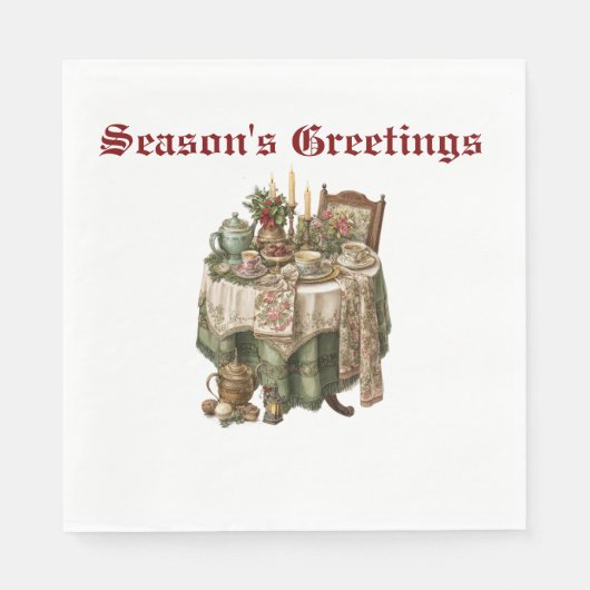 Vintage Christmas Party Tableware Collection Servet (Voorkant)