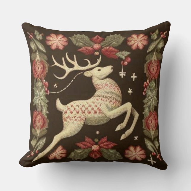 Vintage Christmas Pastel Sierkussen (Voorkant)