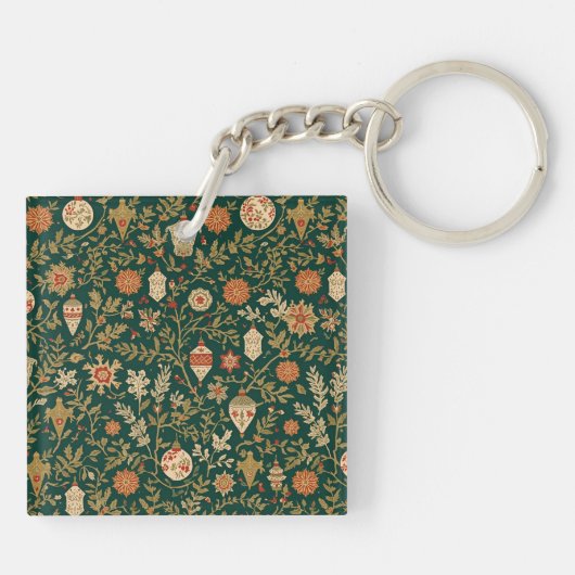 Vintage Christmas Pattern - Acrylic Keychain (Achterkant)