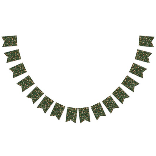 Vintage Christmas Pattern - Flags with String Vlaggetjes (Alle)