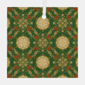 Vintage Christmas Pattern - Glass Ornament (Achterkant)