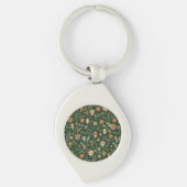 Vintage Christmas Pattern - Metal Keychain (Voorkant)