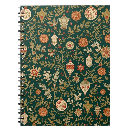 Vintage Christmas Pattern - Spiral Photo Notebook Notitieboek (Voorkant)