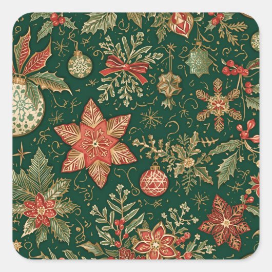 Vintage Christmas Pattern - Stickers (Voorkant)