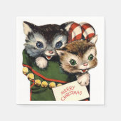 Vintage Christmas Pets Vakantiepapier servet (Voorkant)