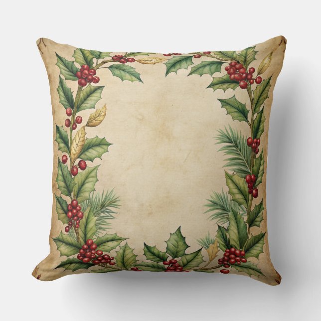 Vintage Christmas Pillow – Retro Holiday Design Kussen (Voorkant)