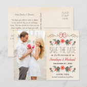 Vintage Christmas Pine Cone Save the Date Aankondigingskaart (Voorkant / Achterkant)