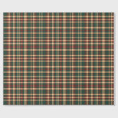 Vintage Christmas Plaid Rood en Groen Cadeaupapier (Vlak)