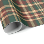 Vintage Christmas Plaid Rood en Groen Cadeaupapier (Rol Hoek)