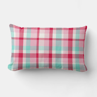 Vintage Christmas Plaid Roze en Groen Kussen