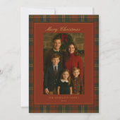Vintage Christmas Plaid Traditional Family Feestdagenkaart (Voorkant)