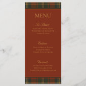 Vintage Christmas Plaid Traditional Family Menu (Voorkant)