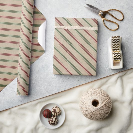 Vintage Christmas Plaid Wrapping Paper Cadeaupapier (Crafts)
