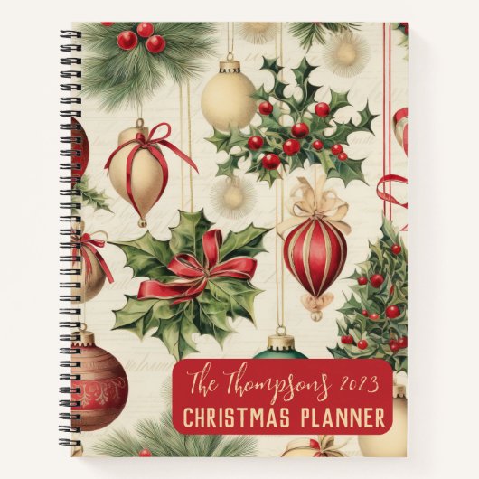 Vintage Christmas Planner Notitieboek (Voorkant)