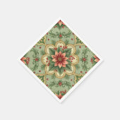 Vintage Christmas Poinsettia  Servet (Hoek)