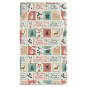 Vintage Christmas Postage Pattern Klein Cadeauzakje (Achterkant)