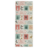 Vintage Christmas Postage Pattern Wijn Cadeautas (Voorkant)