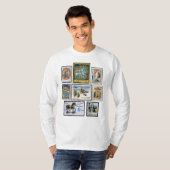 Vintage Christmas Postage Stamp  T-shirt (Voorkant volledig)