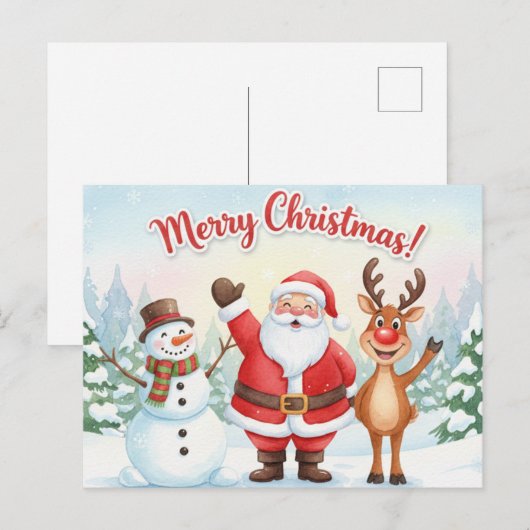 Vintage Christmas Postcard Briefkaart (Voorkant / Achterkant)