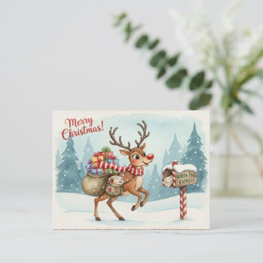 Vintage Christmas Postcard Briefkaart (Staand voorkant)