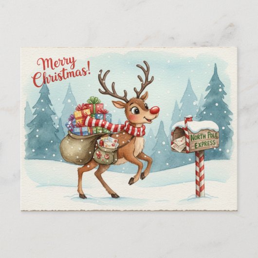 Vintage Christmas Postcard Briefkaart (Voorkant)