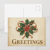 Vintage Christmas Postcard Briefkaart (Voorkant / Achterkant)