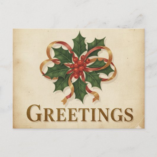 Vintage Christmas Postcard Briefkaart (Voorkant)