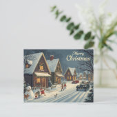 Vintage Christmas Postcard Feestdagenkaart (Staand voorkant)