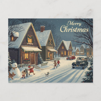 Vintage Christmas Postcard Feestdagenkaart