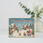 Vintage Christmas Postcard Feestdagenkaart (Staand voorkant)