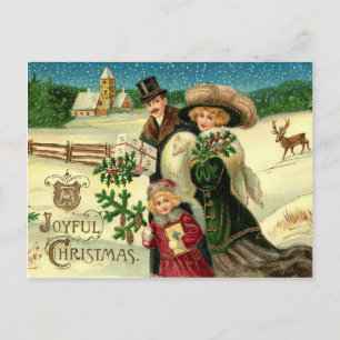 Vintage Christmas postcard Feestdagenkaart