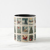 Vintage Christmas Postcard Mug Mok (Midden)