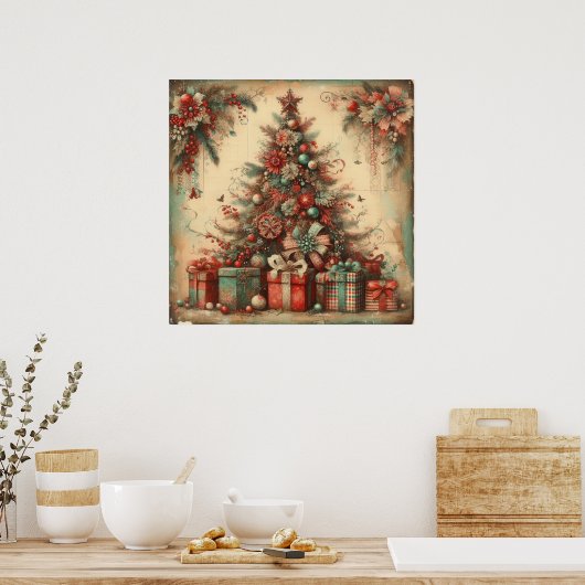 Vintage Christmas Poster (Keuken)