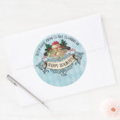 Vintage Christmas pudding Kerst sticker (Envelop)
