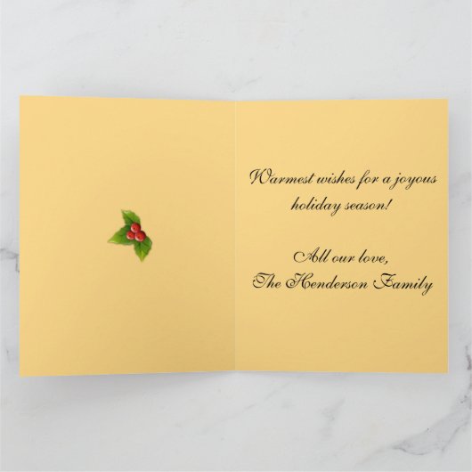 Vintage Christmas Puppy Retro Christmas Kaart (Binnen)